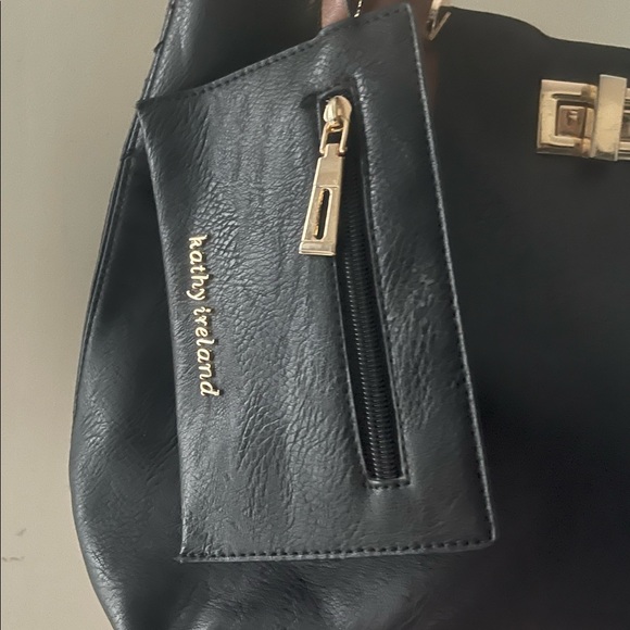 Kathy Ireland Black & Brown Faux Leather Handbag - Picture 2 of 16